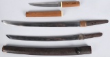2-JAPAN WAKIZASHI SWORDS & TANTO DAGGER