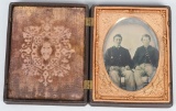 CIVIL WAR 1/4 PLATE AMBROTYPE TWO UNION SOLDIERS