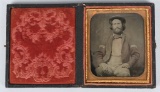 CIVIL WAR 1/6TH PLATE AMBROTYPE UNION CORPORAL