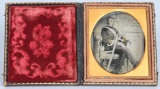 1850s 1/6TH PLATE AMBROTYPE ARMED SOLDIER