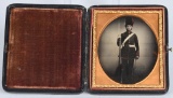 1850s 1/6TH PLATE AMBROTYPE ARMED SOLDIER