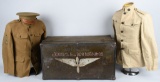 WWI U.S. ARMY AIR SERVICE PAINTED TRUNK & UNIFORMS