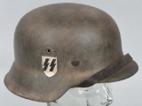 WWII NAZI GERMAN M 42 SS SINGLE DECAL HELMET