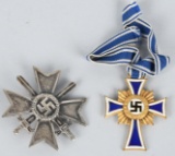 WWII NAZI WAR MERIT CROSS & MOTHER'S CROSS