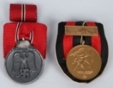 WWII NAZI EASTERN FRONT MEDAL & CZECH MEDAL