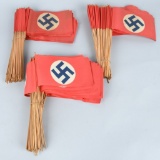 300 WWII NAZI RALLY OR PARADE PAPER FLAGS