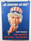 WORLD WAR II UNITED STATES UNCLE SAM POSTER