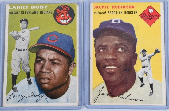 1954 JACKIE ROBINSON & LARRY DOBY BASEBALL CARDS