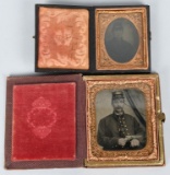 CIVIL WAR 1/6TH & 1/9th SOLDIER AMBROTYPE LOT.