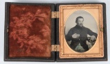 CIVIL WAR 1/9TH PLATE SOLDIER TINTED AMBROTYPE