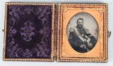19TH CENTURY 1/9TH PLATE MILITARY TINTYPE