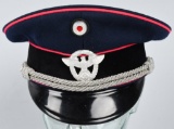 WWII NAZI GERMAN FIRE POLICE OFFICERS VISOR CAP