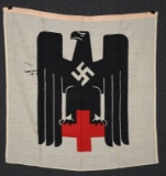 Nazi German WWII Red Cross DRK Eagle Banner Flag
