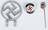 WWII NAZI GERMAN RADIATOR BADGE & PIN LOT