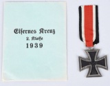 WWII NAZI GERMAN 2ND CLASS IRON CROSS W/ ENVELOPE