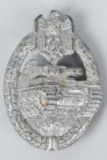 WWII NAZI GERMAN ARMY SILVER TANK ASSAULT BADGE