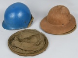 WWII U.S. HEADGEAR LOT INCL.FRONT SEAM FIXED BALE