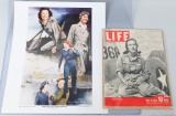 WWII US WASP AUTOGRAPHS 1943 LIFE MAGAZINE &POSTER