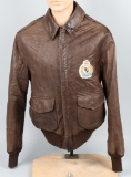 AVIREX A-2 LEATHER JACKET WITH ORIGINAL AAF RING