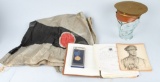 MILITARY LOT PRE-WWII - WWII EPHEMERA & VISOR CAP