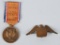 WWI AMERICAN FIELD SERVICE MEDAL AND HAT BADGE