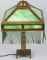 WWI TRENCH ART SLAG GLASS LAMP