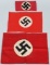 WWII NAZI GERMAN FLAG AND ARMBAND LOT