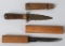 2-SMALL JAPANESE KNIVES in WOOD MOUNTS