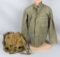 WWII USMC IDED 3 POCKET P 41 HBT SHIRT AND PACK