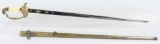 1810 MILITIA OFFICER EAGLE HEAD SWORD & SCABBARD