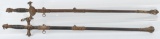 2-19TH CENT. MASONIC FRATERNAL SWORDS