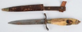 19TH CENTURY AUSTRIAN STAG HANDLED KNIFE - DAGGER