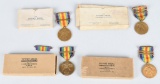 WWI U.S. BOXED VICTORY MEDAL LOT (4)