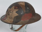 WWI PAINTED CAMOUFLAGE 77TH DIVISION M-17 HELMET