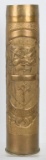 WWI GERMAN POW MADE TRENCH ART 75MM SHELL