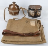 WWII JAPANESE GROUPING, CANTEEN, BLANKET & MORE