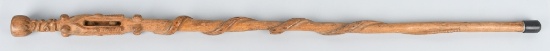 1916 CARVED FOLK ART CANE