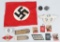 WWII NAZI GERMAN FLAG MEDAL AND INSIGNIA LOT