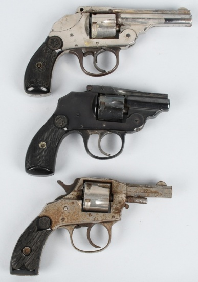 3-REVOLVERS, .32. HOPKINS & ALLEN, and MORE