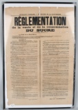 WWI FRENCH 1917 POSTER RE: SUGAR RATIONING