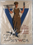 WWI YWCA WOMAN WORKER PATRIOTIC POSTER