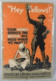 WWI AMERICAN LIBRARY ASSOC.  PATRIOTIC POSTER