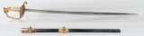 WWI M 1852 NAVAL SWORD IDED OFFICER
