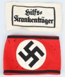 WWII NAZI GERMAN ARMBAND LOT - SS & STRETCHER