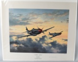 WWII AVIATION PRINT SIGNED ACE DON BLAKESLEE