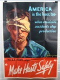 WWII U.S. POSTER WORKER SAFETY POSTER 1942