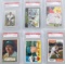 6-GRADED BASEBALL CARDS, MAYS, JETER, & MORE, EMC