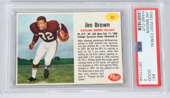 Jim Brown 1963 Post Cereal card PSA