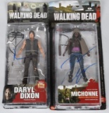 Walking Dead signed figurines Dixon & Michonne