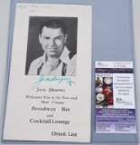 1940 JACK DEMPSEY SIGNED DRINK LIST - BROADWAY BAR